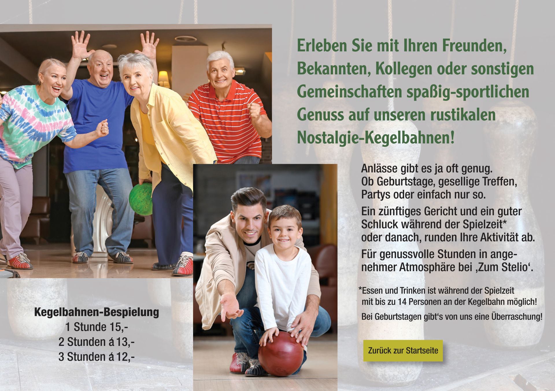 Kegeln mit Familie oder Freunden